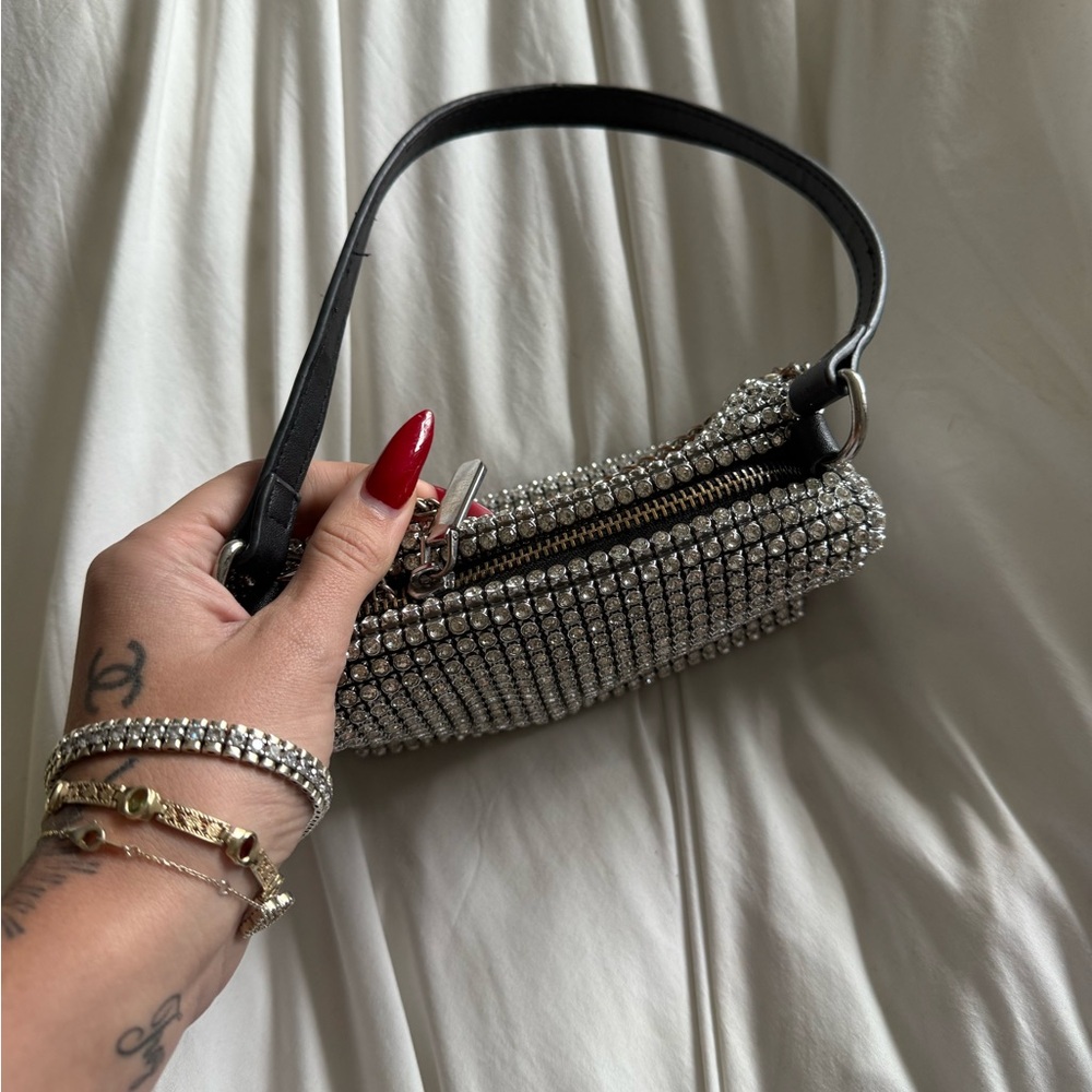Elegant Silver Crystal Embellished Women's Bag - Picture 2 of 3